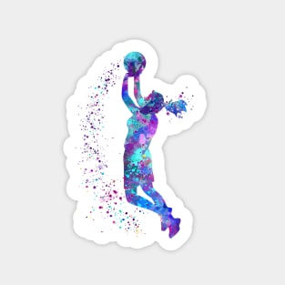 Basketball Girl Player Watercolor Sport Sticker